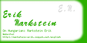 erik markstein business card